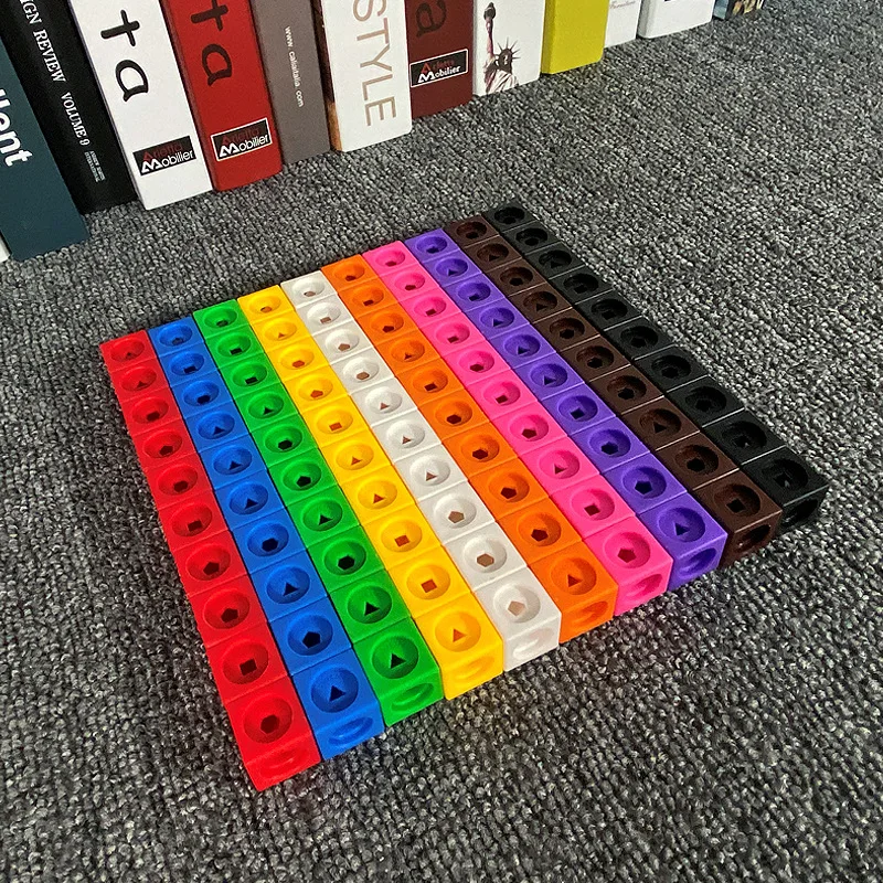 Wholesale 10 colors Linking Counting Cubes Snap Math Blocks Early Education Toy Manipulative for Kids