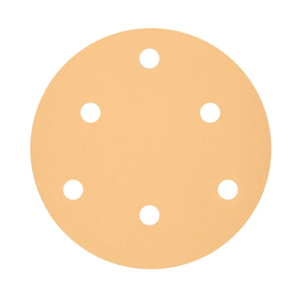 Vibratite Sanding Paper, 5 Inch 6 Holes 80 Grits Aluminum Oxide Sandpaper for Wood Metal Furniture Car Polishing