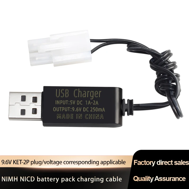 Factory OEM KET-2P Plug adapter 9.6V 250mA NI-CD NI-MH battery charger micro usb cable fast charging