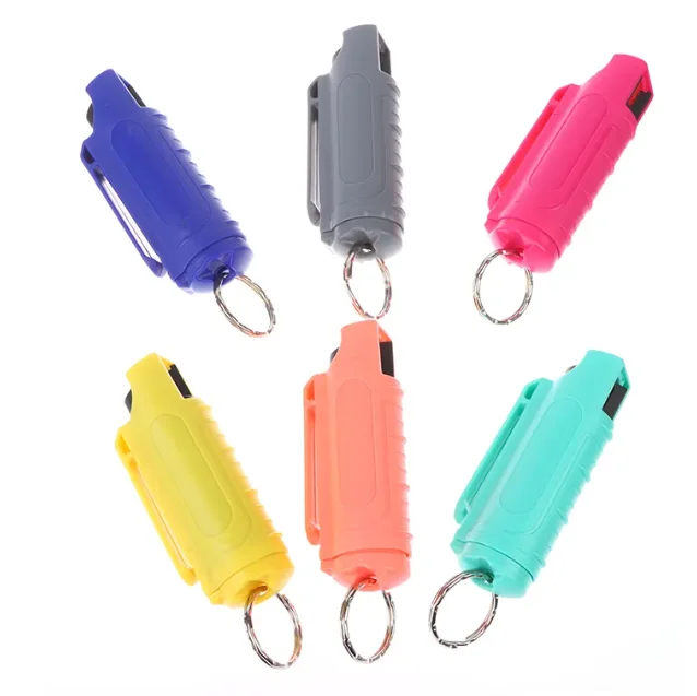 Pepper spray shell ABS spray keychain multi-purpose self defense keychain for girl lady woman