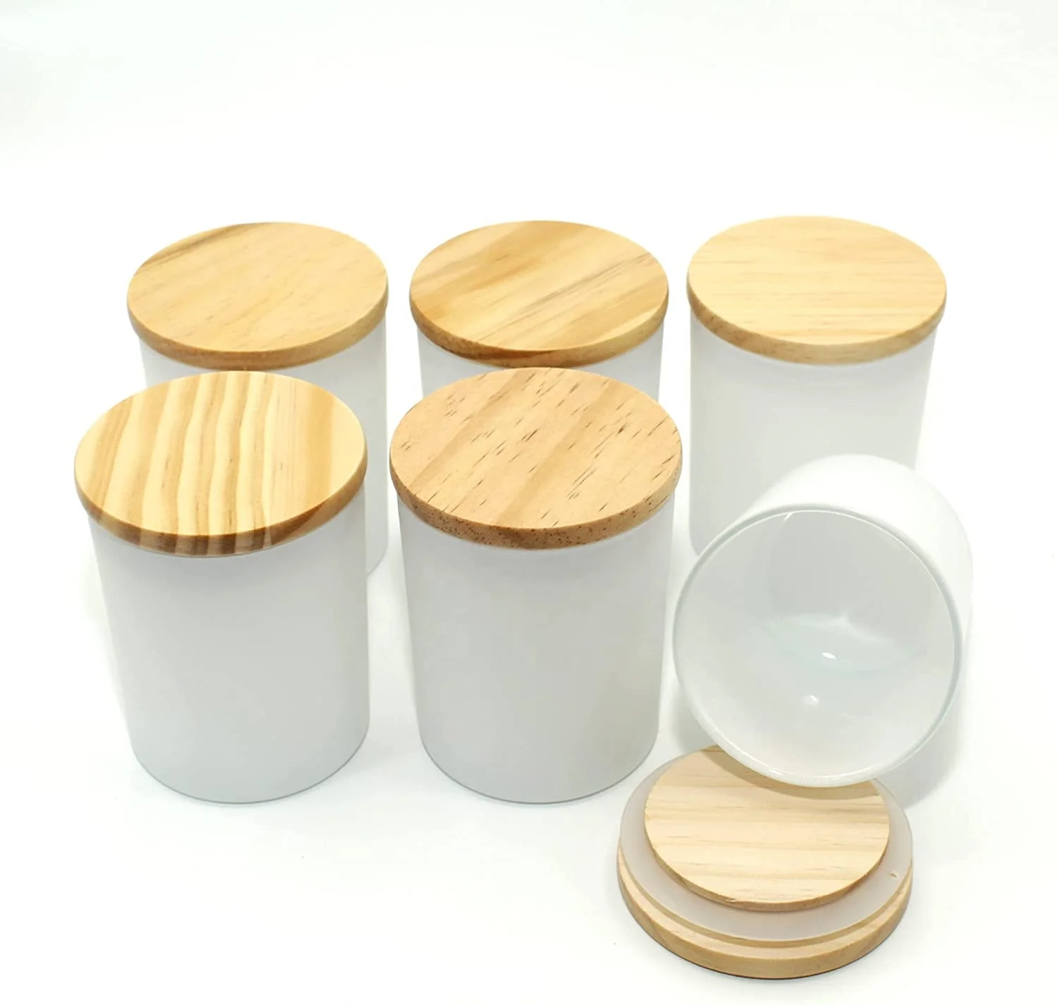 Wholesale Empty Candle Containers Cheap 100ml 200ml 320ml 440ml White Matte Sublimation Candle Jar with Lid for Scented Candles