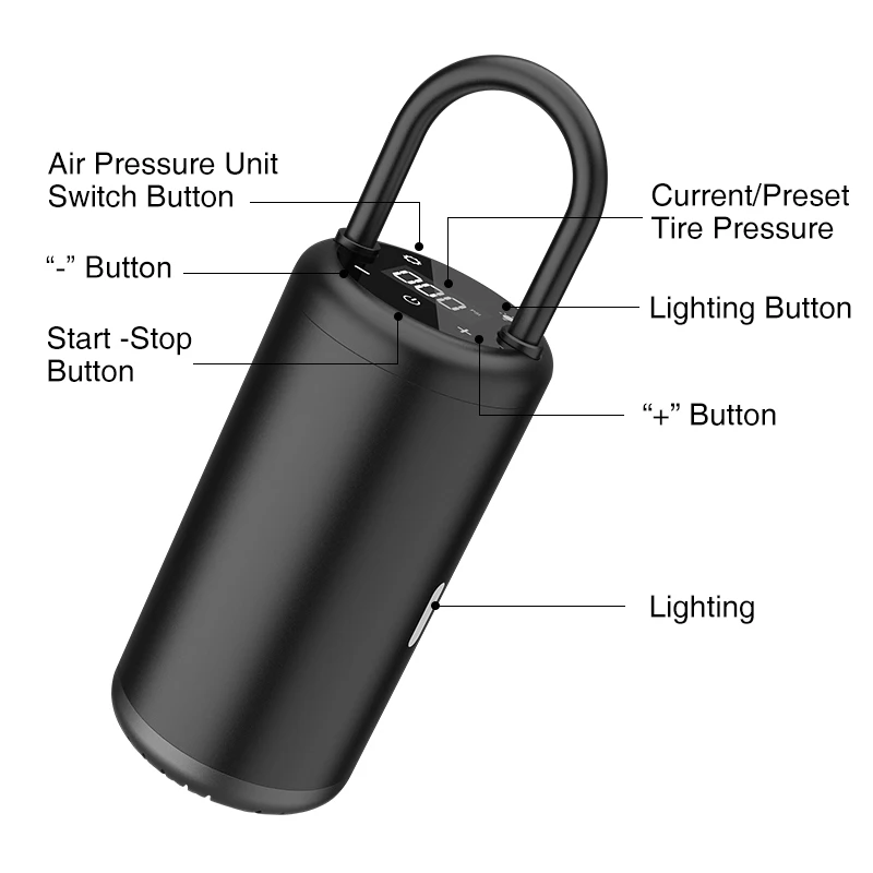 Portable Wireless mini battery air compressor bike pocket compresor bicycle pump inflador de llantas