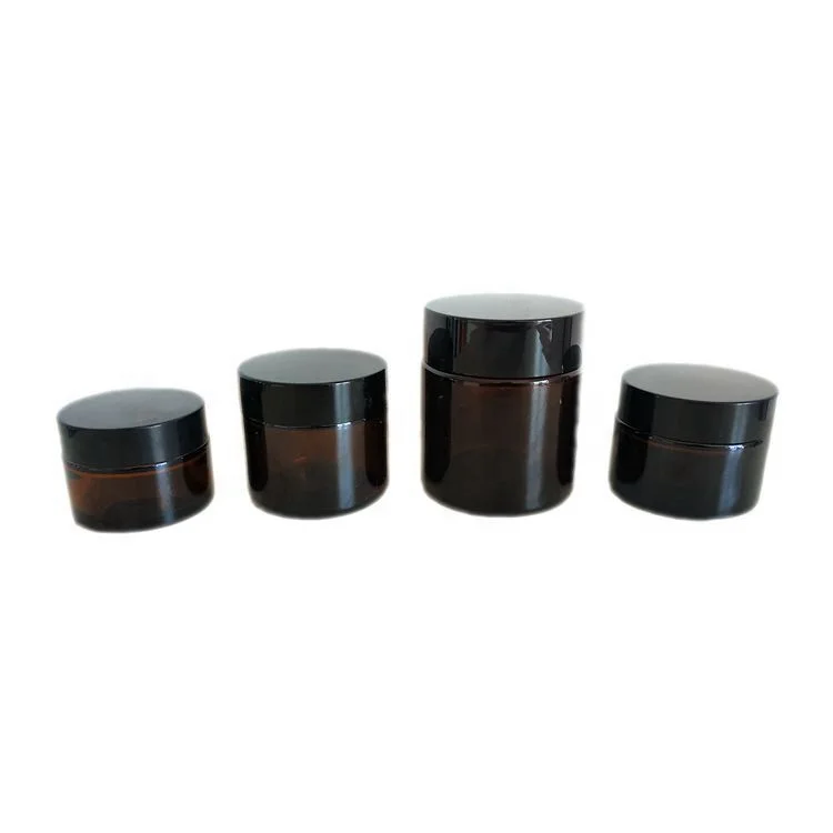 5g cosmetic frosted glass cream jar Sample skin care cream packaging jars With black lid cheap price jars