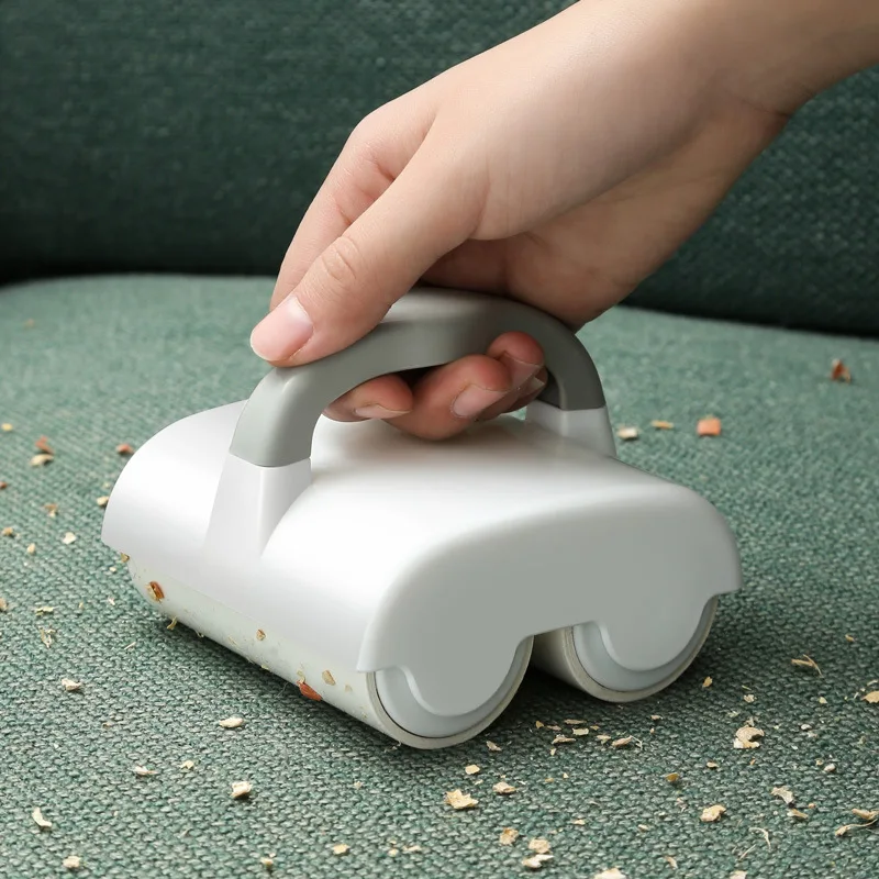 New Manual Double-Wheel Plastic Hair Remover Strong Double-Roller for Teasing Clothing Hair Sticky Roller Pet Hair Lint Removal