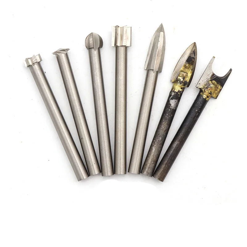 Electric woodworking carving knife Woodcarving milling cutter root carving grinding tool Wood grinding head set