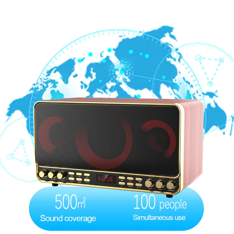 2023 sell well leather wooden box Portable retro Bluetooth speaker  wireless music retro bluetooths speaker