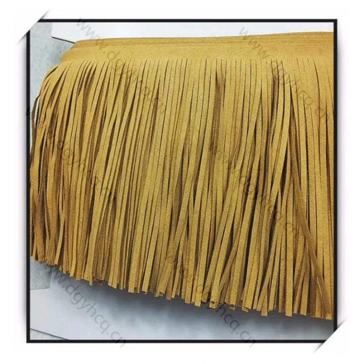 double sided microfiber suede tassel pu suede leather fringe tassel leather tassel for macrame shoe and bag accessories