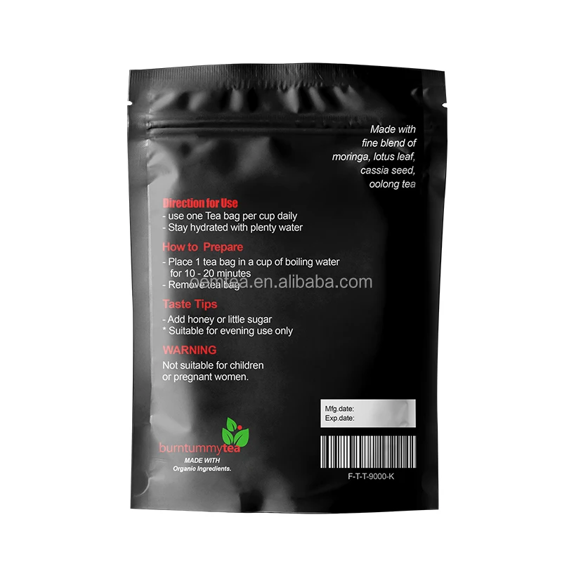 28 Days Burn Tummy Tea with Moringa Wins Town Organic Detox Herb & Vitamin Sachet Diet Herbal Tea Bag for Flat Tummy