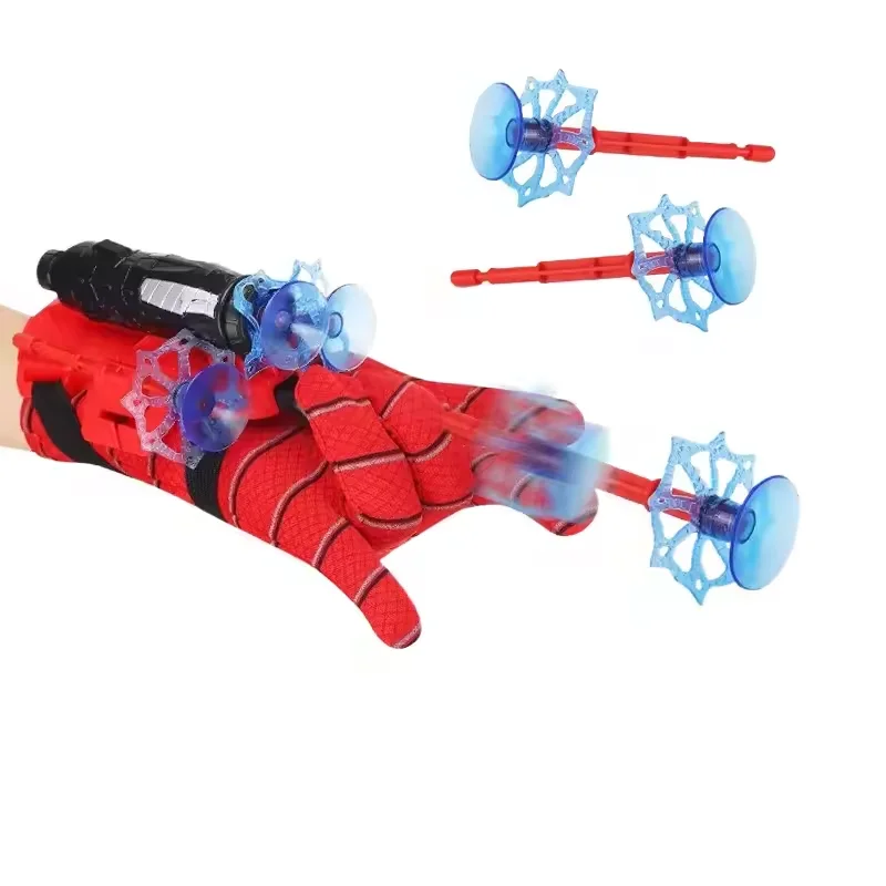 RTS Super Hero Spider Man Toys Pretend spiderman costume Bow And Arrow Launcher Web Shooter Safety Wrist Games For Kids