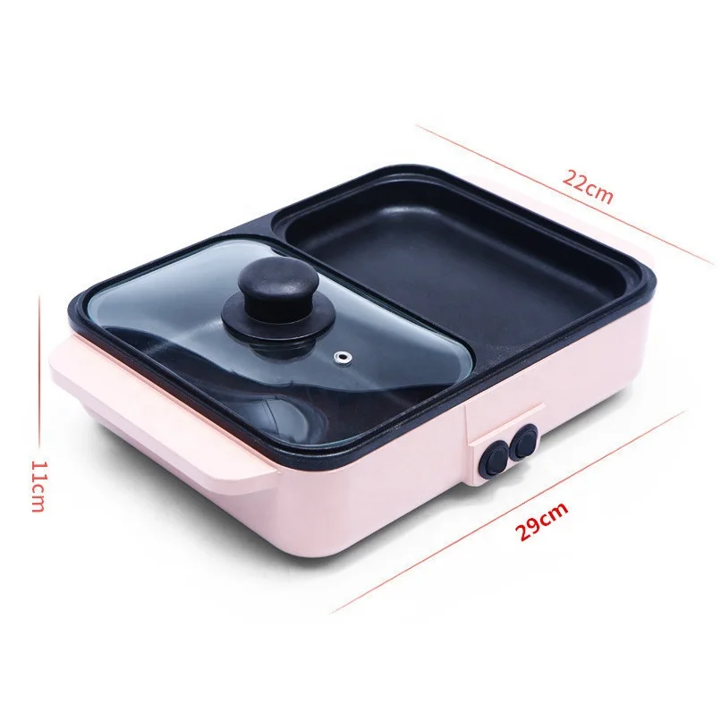 2 in 1 electric hot pot and grill electric mini baking pan