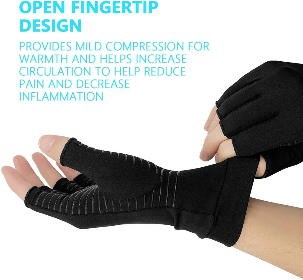 
New Arrival Customer Therapeutic Athletic Hand Care Gloves Copper Compression Arthritis Gloves 