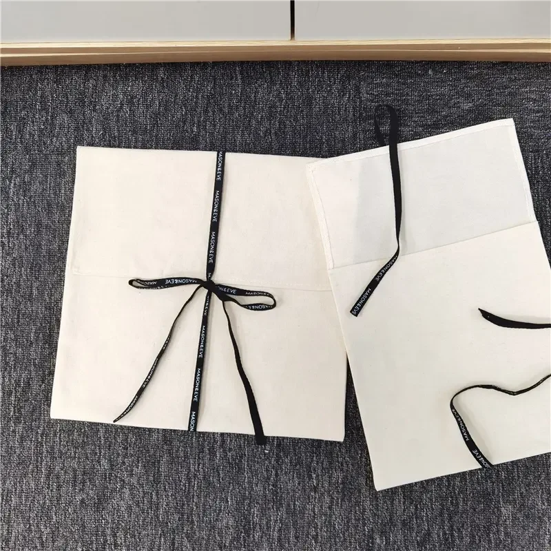 Hot Sale Large Organic Cotton Muslin Envelope Bag Pouch For Handbag Custom Logo Printed Cotton Envelope Dust Gift Bag