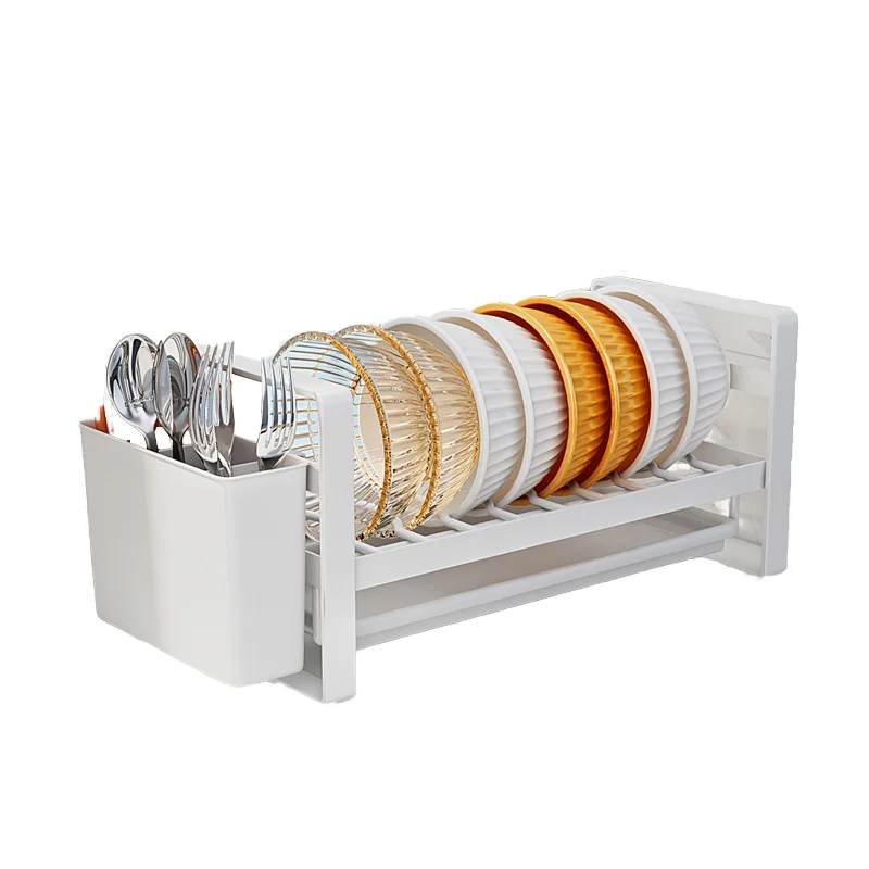 Small Kitchen Sink Drain Basket Storage Box Single-Layer Tabletop Metal Cabinets Shelves Double Built-in Shelves Placing Dishes