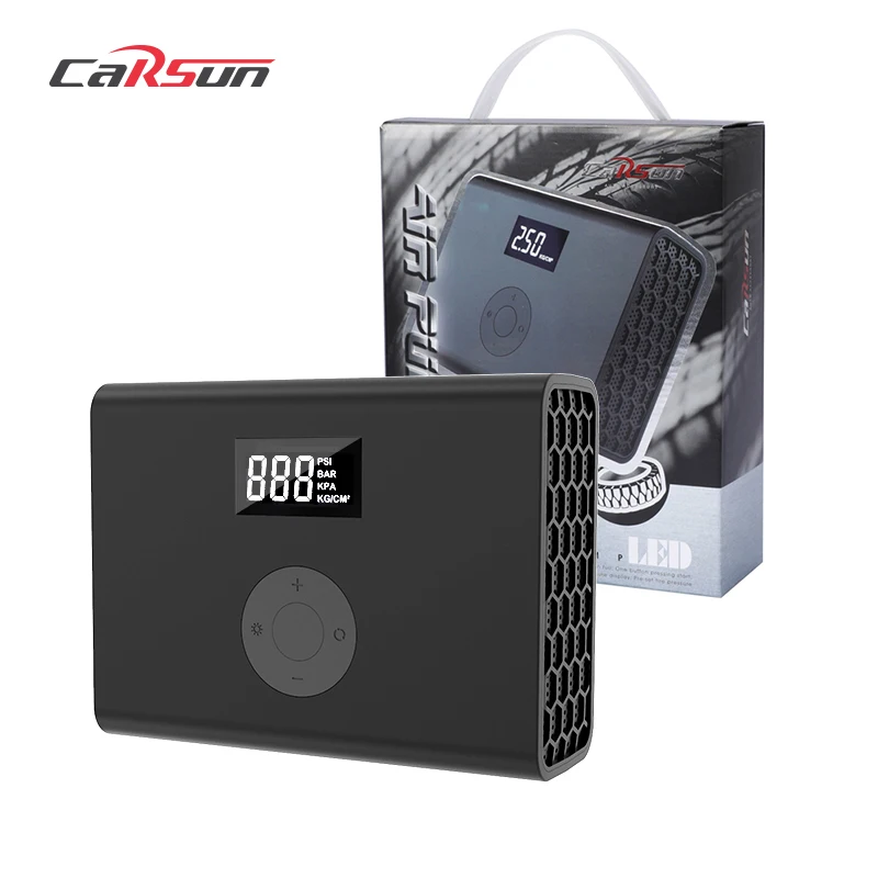 Hot Product Battery Powered Aluminum Digital Usb Mini Cordless Portable Football Inflator With LED Light Car Tyre Air Pump