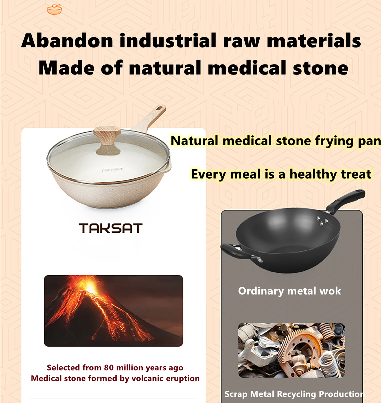 Customized 30cm Non-stick Aluminum Stone-coated Deep Frying Pan Non-stick Coating Wok