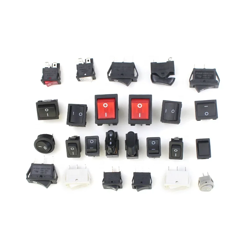 Factory Supply 3Pin 2A TO 20A Indicator Light Overload Protection Rocker Switch Housing Rocker Switch Overload Protector