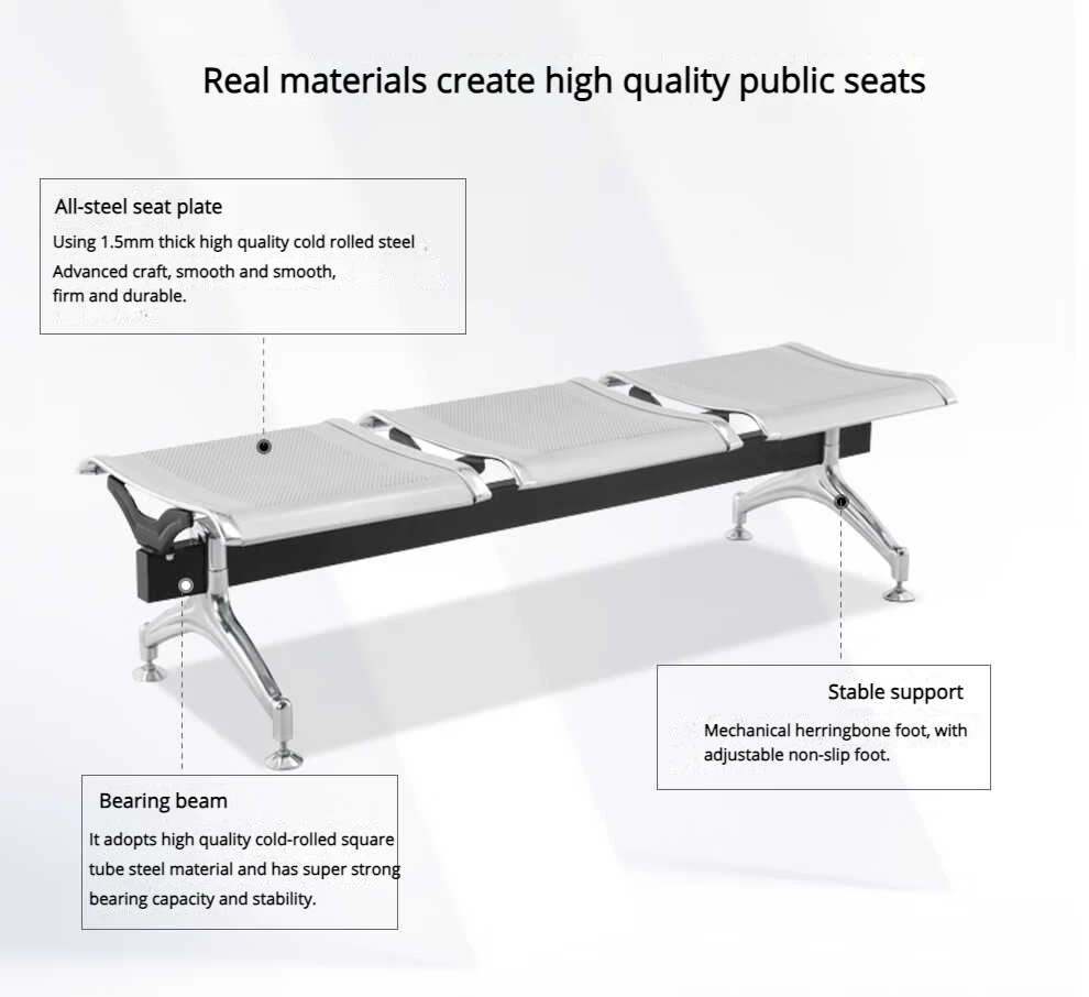 Hot Sale Metal Airport Public Seat Waiting Chairs 3 Seats Waiting Area Waiting Chairs