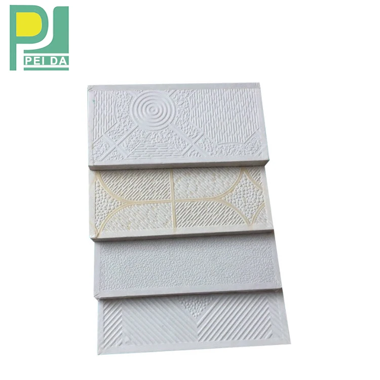 Interior Office Decor PVC Vinyl Coated Gypsum False Plaster Ceiling Tiles  Factory Price