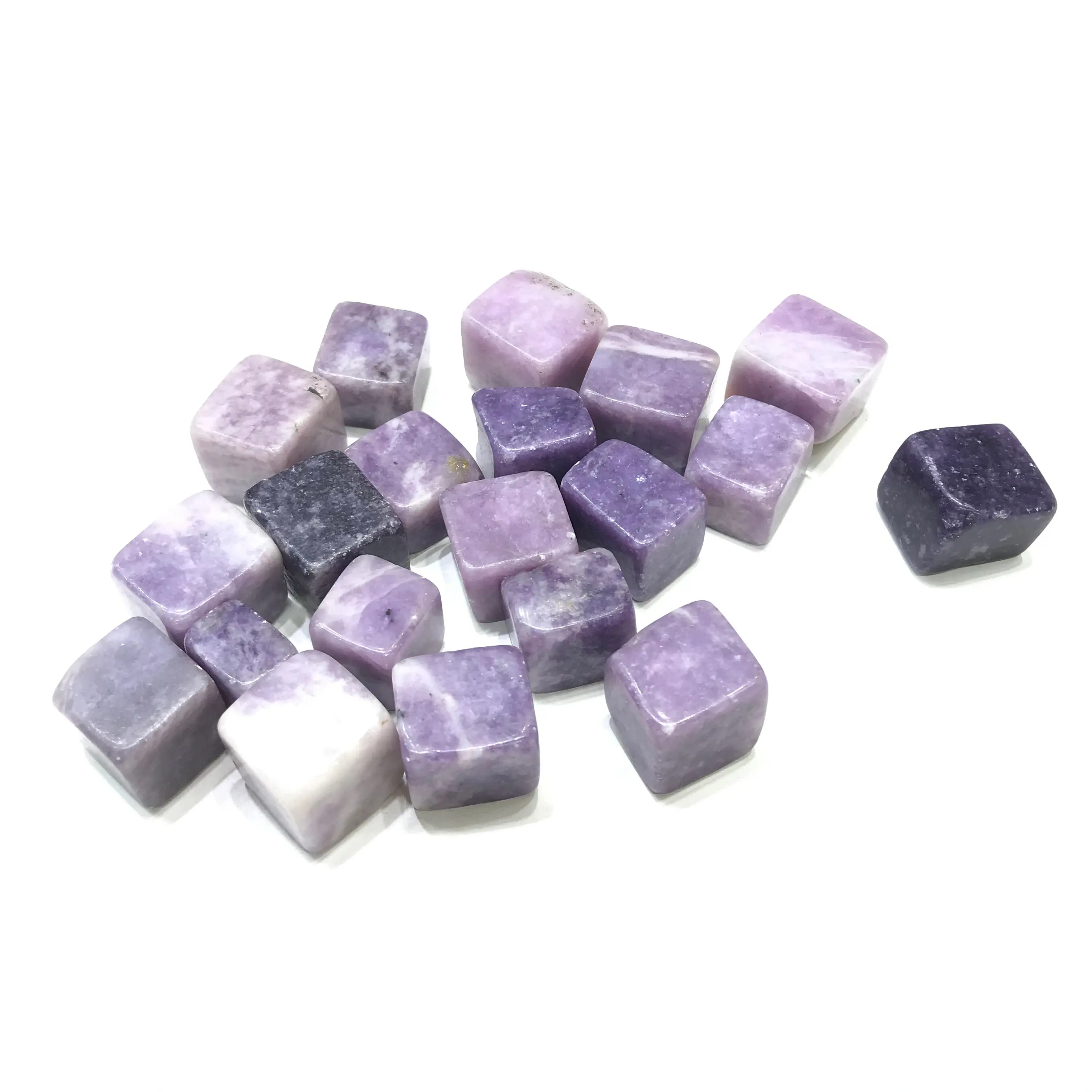 Natural High Quality Purple Lepidolite Crystal Cube Tumbled Stone For Home Decoration Gifts