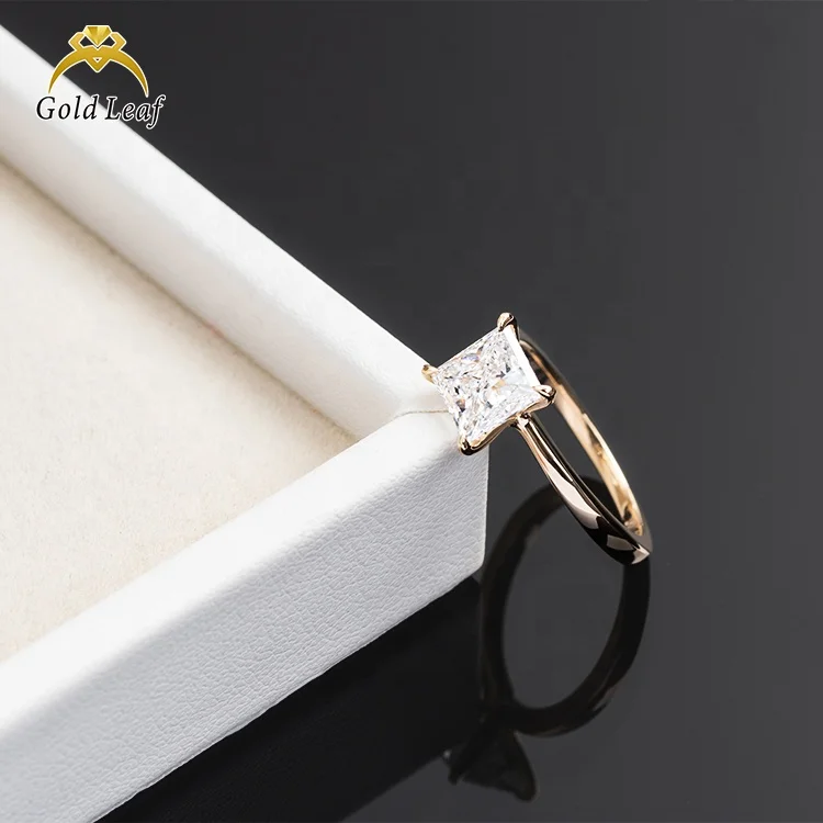 Luxury Jewelry 9k 10k 14k 18k 24k Solid Gold Diamond Wedding Ring Solitaire Lab Grown Diamond Engagement Band Ring for Women