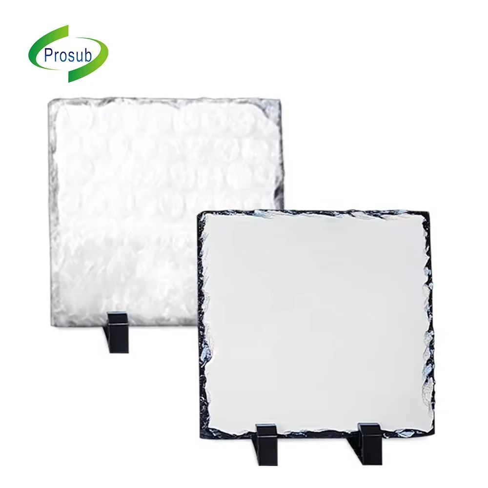 Prosub 15*15Cm Square Blank Wholesale Sublimation Rock Photo Slate Diy Picture Rock Stone Slates Frame