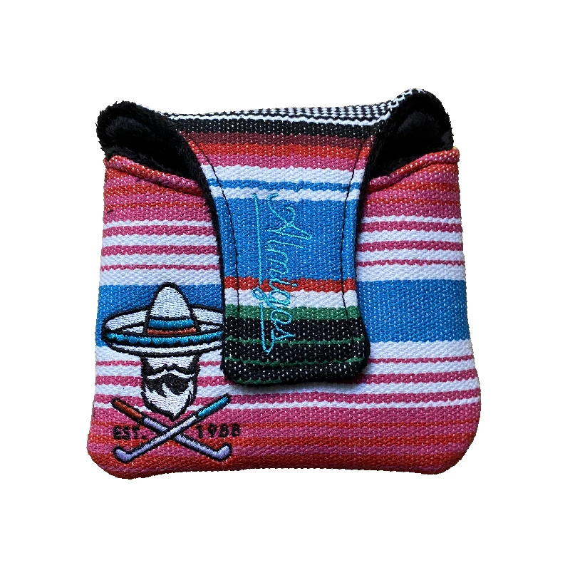 wholesale creative Mexican blanket cloth golf headcovers customized OEM square mallet putter head covers with magnet closure