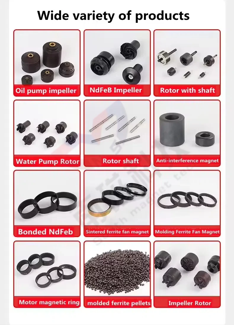NdFeb Magnetic Ring permanent ferrite pot core for high frequency transformer DC Motor Bond Ferrite  Pump Magnet Rotor