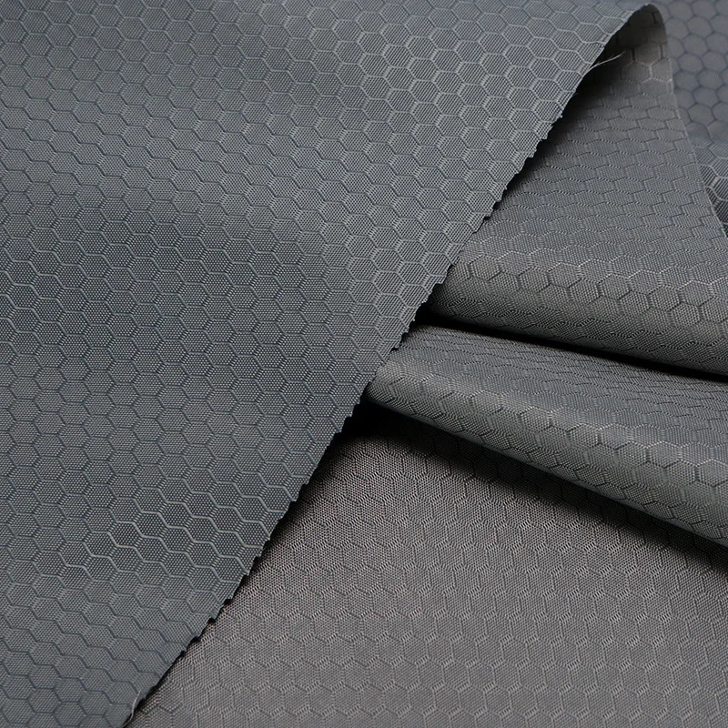 420D Nylon Oxford Fabrics Hexagonal Honeycomb Soccer Plaid PU Coated Waterproof Outdoor Fabrics Woven Technique for Men Women