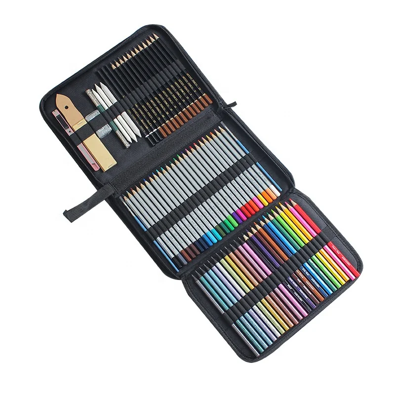 DASHENG Hot Sale 73 Pieces Sketch Lead Tool Kits Painting Fine Art Color Sketch Pencil Set for Students Adult Artist
