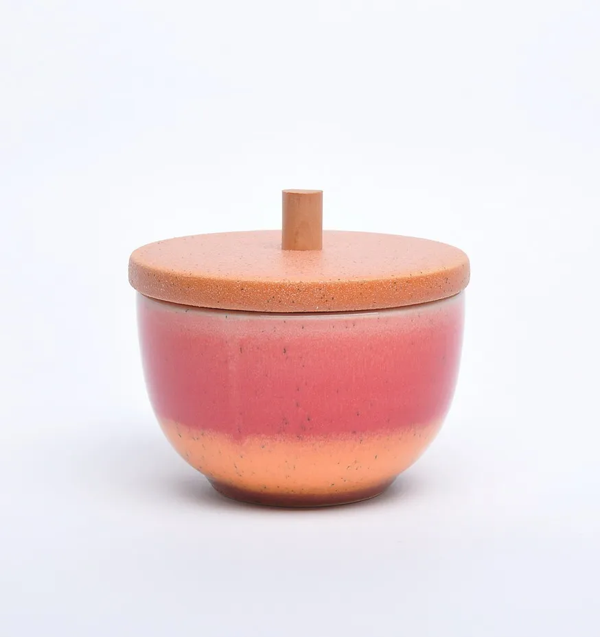 Fancy style speckled glaze home goods tea coffee sugar kitchen storage jars ceramic canisters with lids