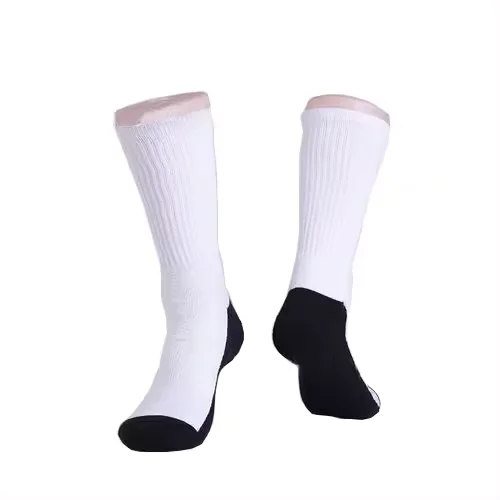 Custom Printed White Polyester Blank Socks For Printing Coolmax Sublimation Blank Socks