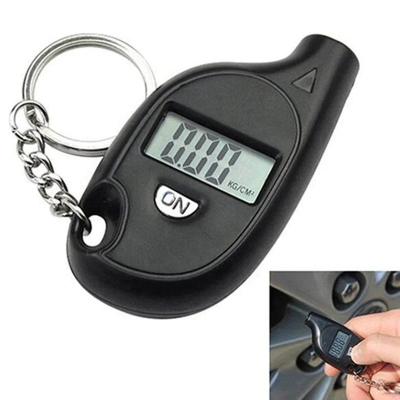 3V 12 Months Warranty portable Mini Keychain LCD Digital Car Tire Tyre Air Pressure Gauge