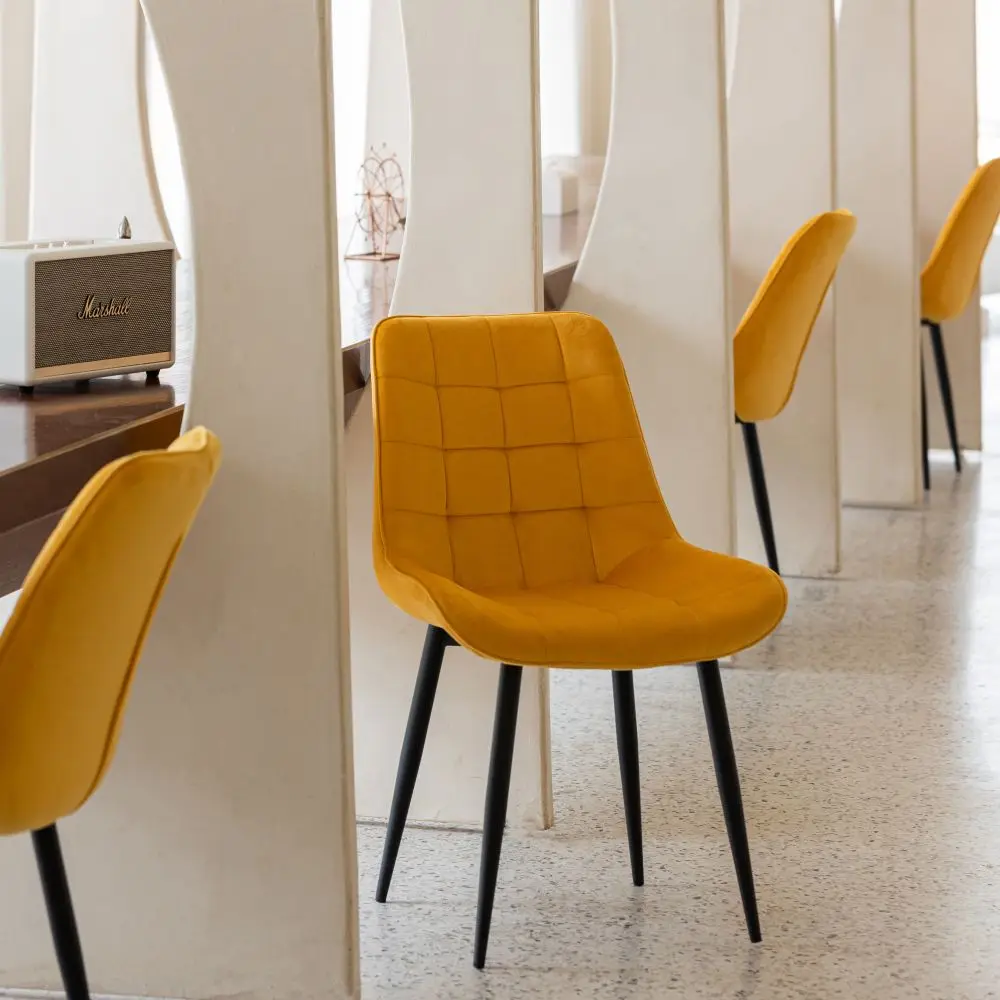 Design velvet soft upholstered dining chair living room chairs dining room chairs
