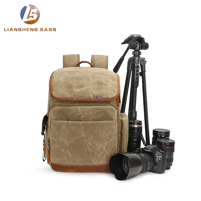 
Outdoor Travel Use Soft Leather DSLR Camera Photography Backpack Bag For Wholesale 