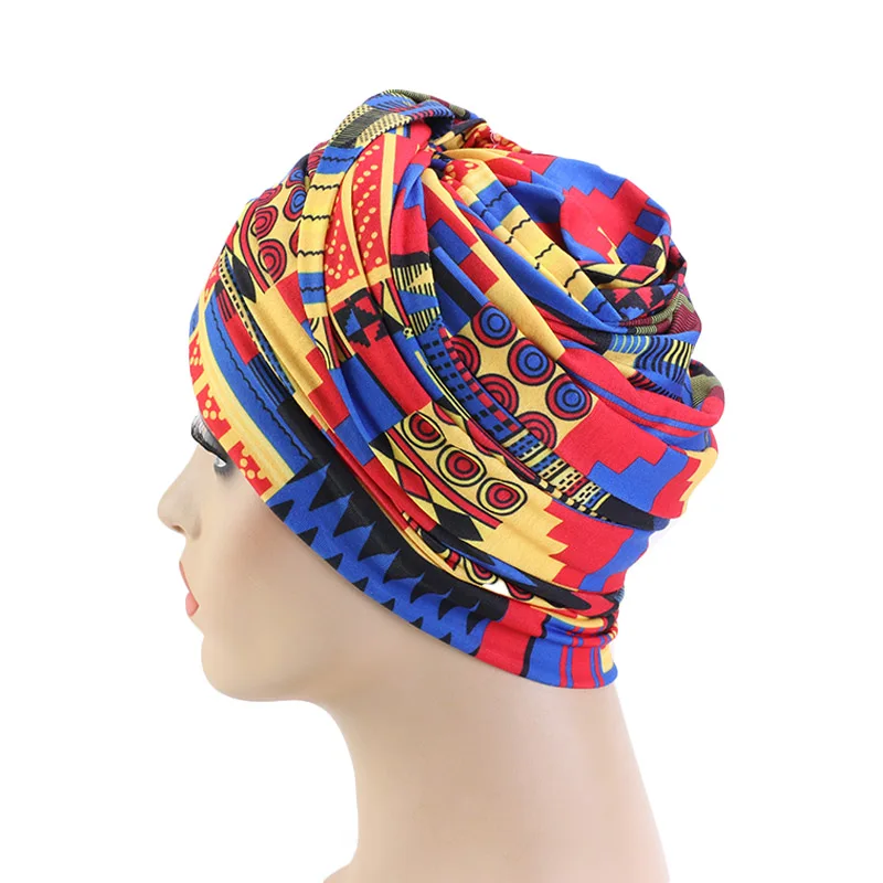 African Pattern Headscarf Nigerian Muslim Women Long Tube Turban Head wrap
