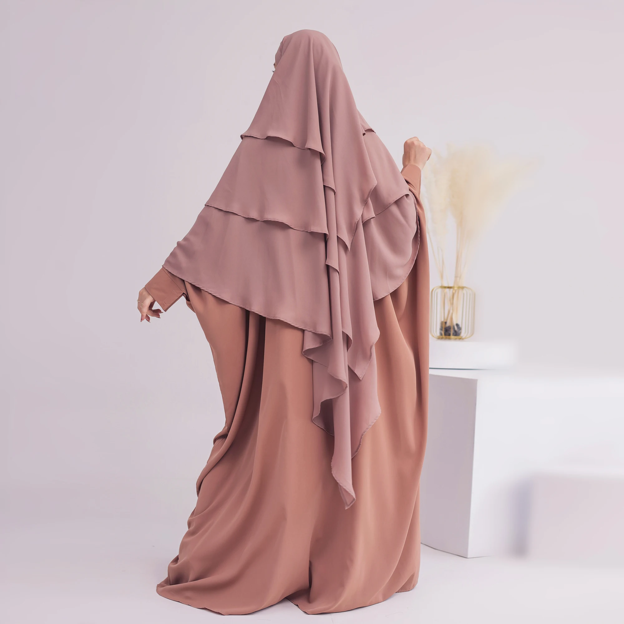 Custom Islamic clothing Middle East Lady Thobe Hijab Prayer Bat Sleeve Rob Muslim Women Abaya for girls Black abaya wholesale