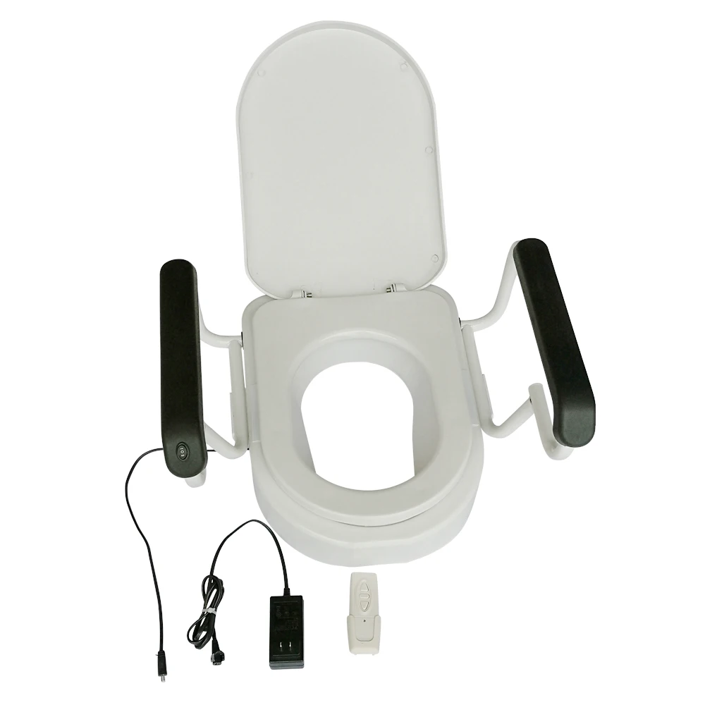 
2020 new design D shape electric freestanding toilet seat handrail helper lift with motor for elderly handicap disabled person 