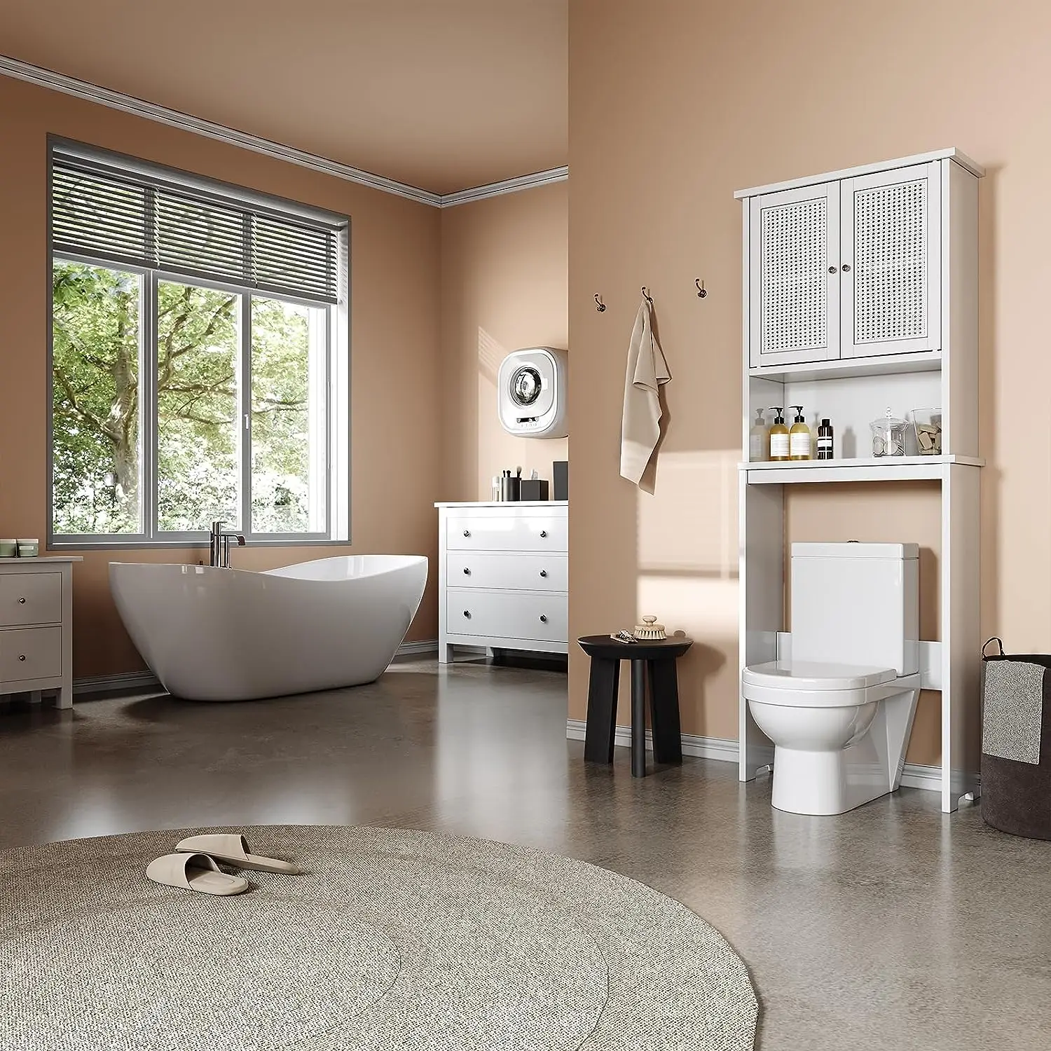 Bathroom toilet locker Adjustable shelf Toilet toilet rack