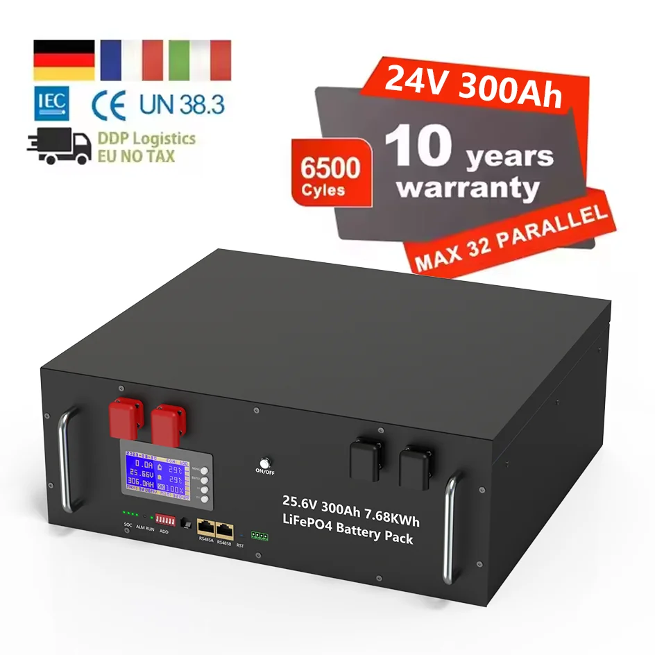 6500+ Cycles 8S 200A BMS 25.6V Solar Inverter Lithium ion Battery Energy Storage Battery 24V 200Ah 240Ah 240Ah LiFePO4 Battery