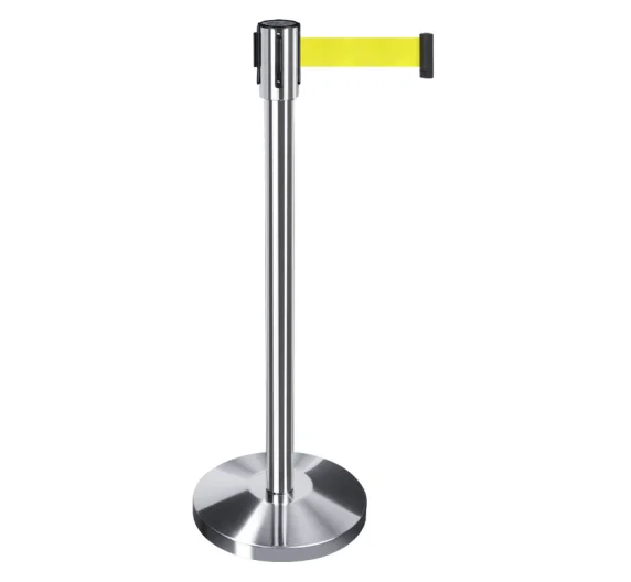 
Heavy Duty Standard Rope Barriers, 2 Retractable Belt Crowd Control Stanchions Queue Posts Pole Stable Base Freely Combinable 