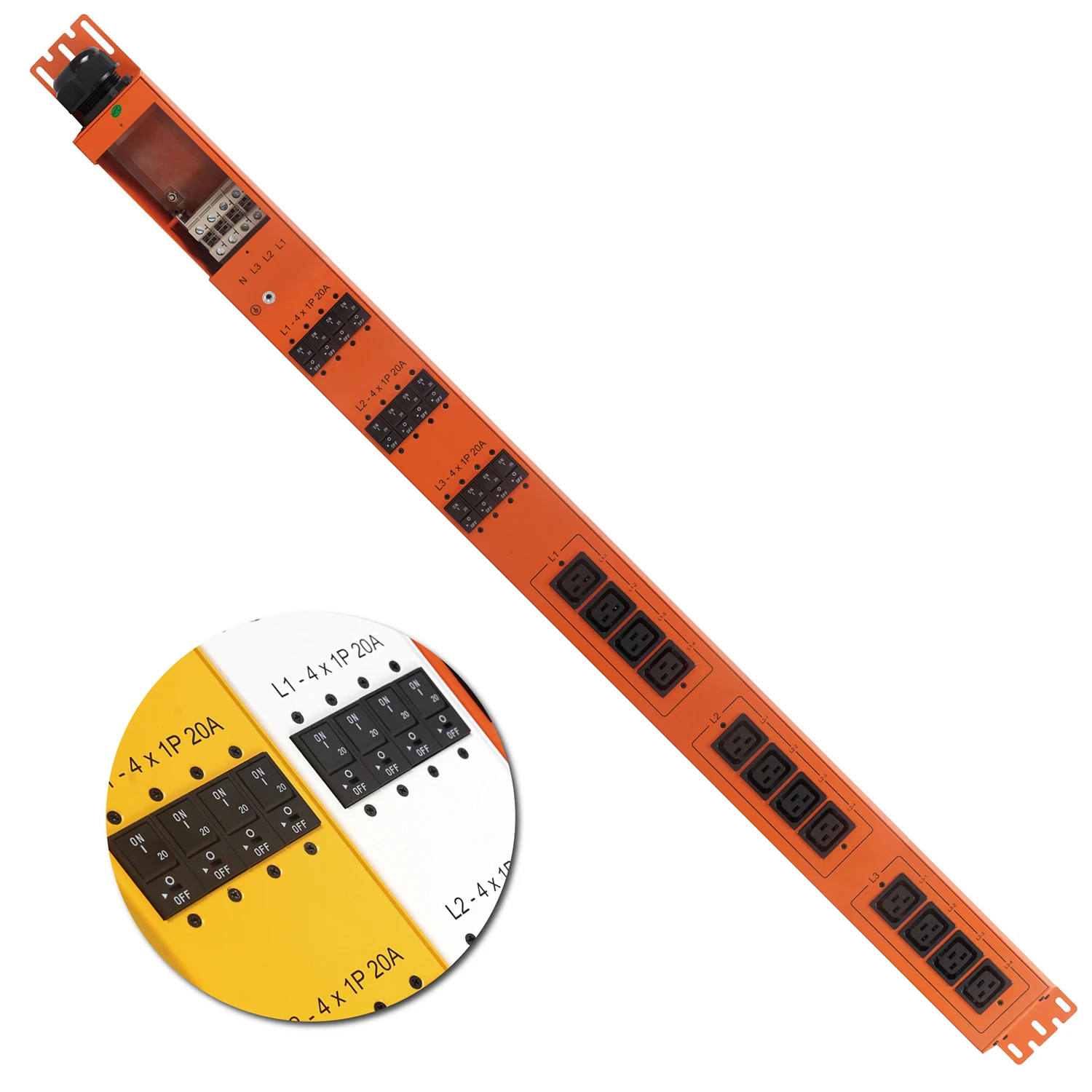 OIT-Manufacturer Exclusive ETL 3 Phase 380V-433V PDU 80A  12 connectors C19 Sockets with  Intertek test mark PDU