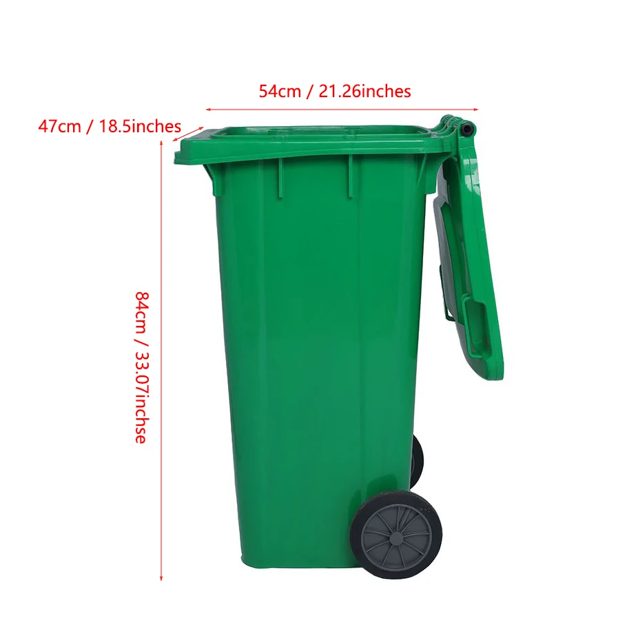 120 Liters Outdoor Garden Street Large Plastic Dustbin Trash Bin Wheeled Garbage Can Storage Waste Bins With Lid