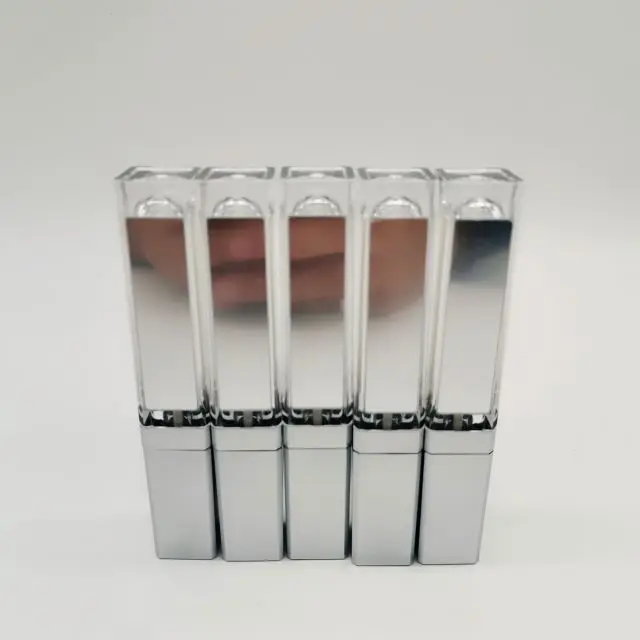 Silver private label 8g empty containers with led light and mirror, 8ml empty lip gloss glitter packaging