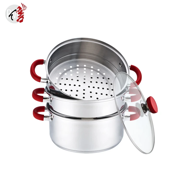 realwin premium heavy duty 4 pieces stainless steel steamer cooking pot set