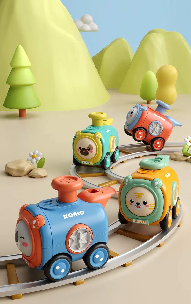 Inertia Toy Car Press Change Face with Whistle Small Train Fall Resistant Car Fun Mini Toy Cars for Toddlers Kids Boys Girls