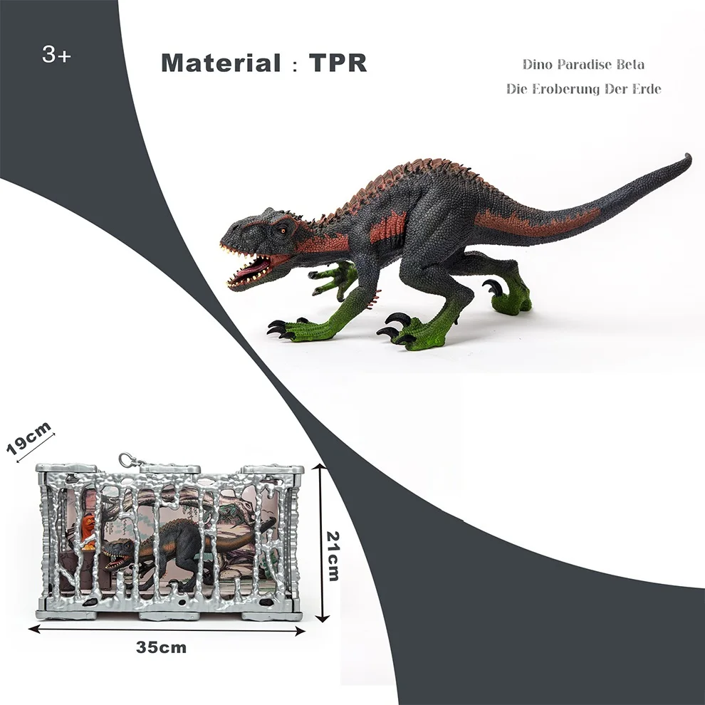 Cretaceous Period T-rex Velociraptor Model Dinosaurs Park 3D Realistic Plastic TPR Black Color Big Toy Dinosaur For Boys & Girls