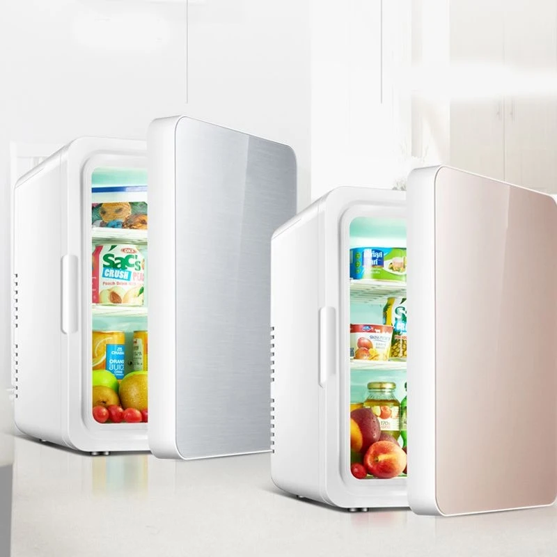 New Luxury 10L Glass Door Skincare Beauty Refrigerator Mini Fruit Soft Drink Food Storage Cooler Fridges Portable Car Fridge