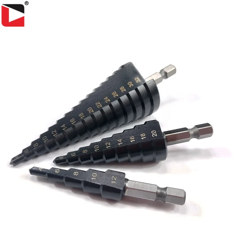 HSS M35 TiAlN coating 4-12/4-20/4-32mm hex shank hss step drill bit for stainless steel