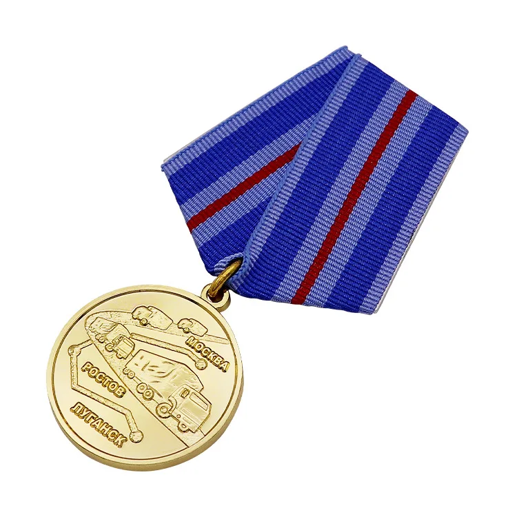 FOCUS Factory Direct Sale Customized Medal with Ribbon Custom Metal Medallion Sport Event Metal Medal Soft Enamel Medallion