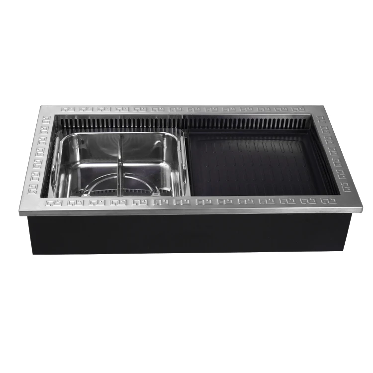 Korean bbq grill hot pot integrated square electric grill mandarin duck hot pot grill